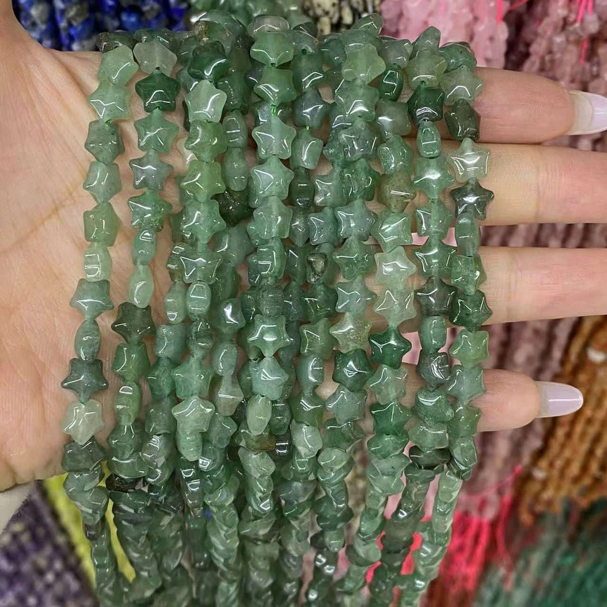 Smooth Star Beads 8mm Quartz/Jasper/Agate/Crystal
