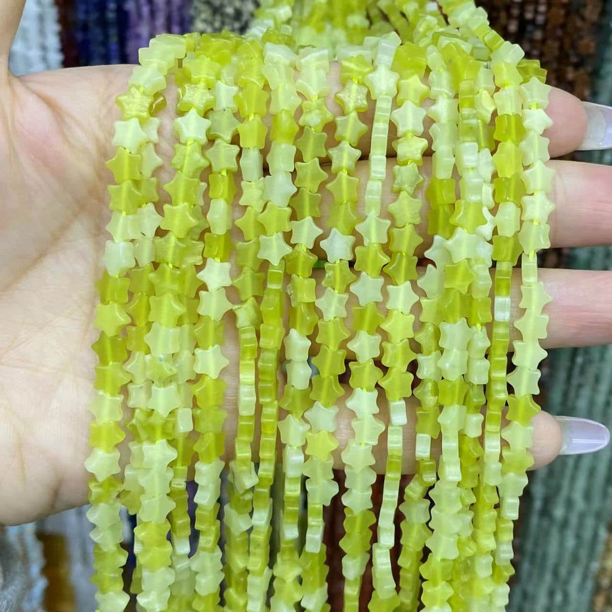Flat Star Beads 6mm Quartz/Jasper/Agate/Crystal