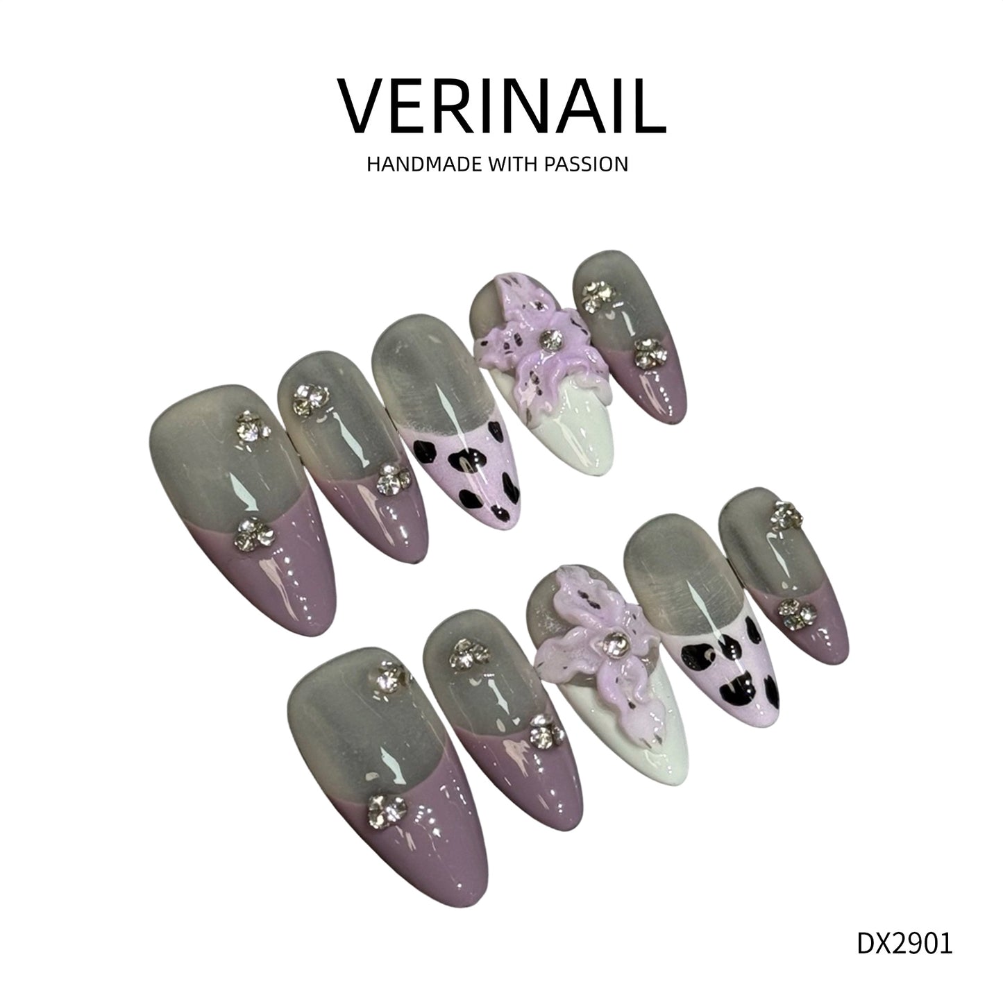 Press On Nails Color Purple CP01