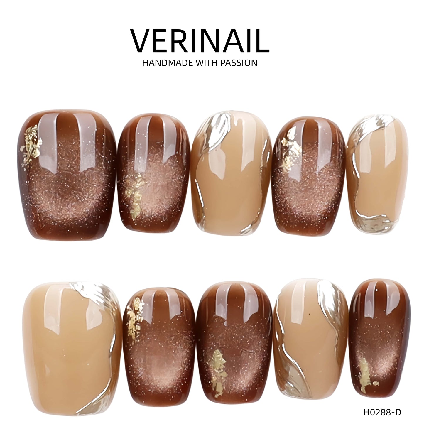 Press On Nails Color Golden DL04