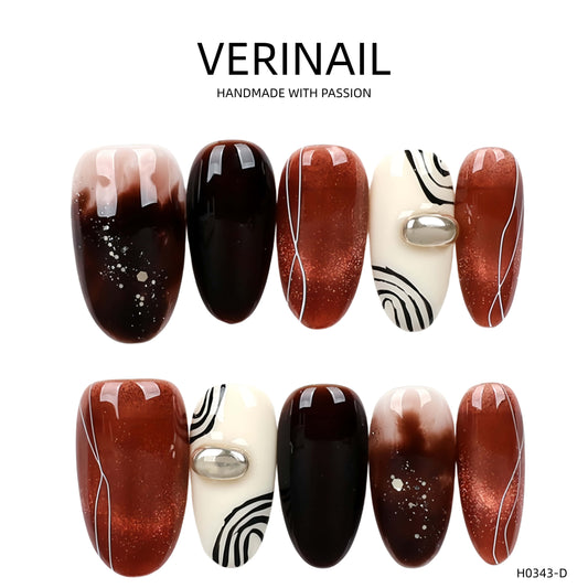 Press On Nails Color Brown DL01