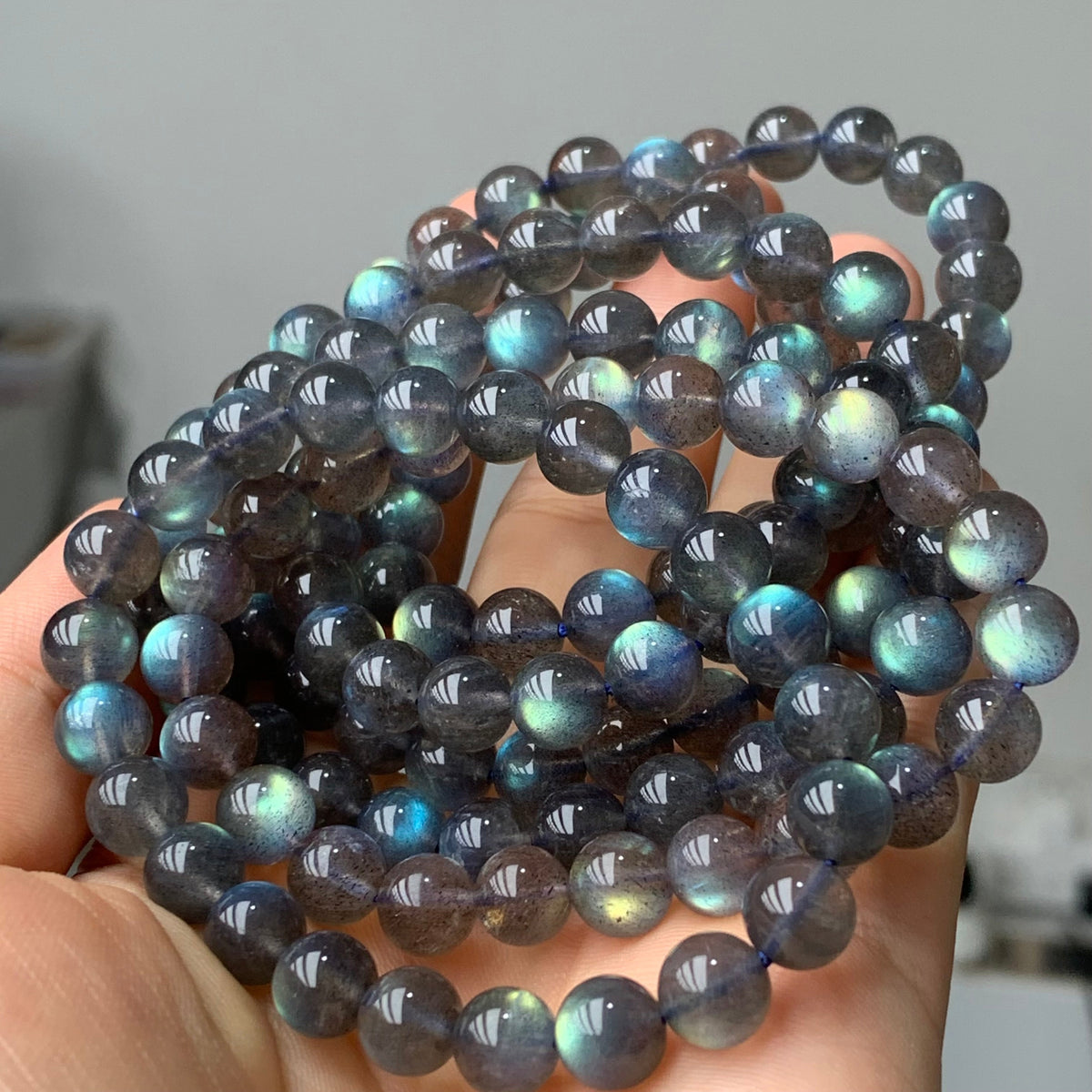 Dark galaxy labradorite crystal bracelets