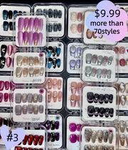 #3-11 Press-On Nails Box | Handmade | Reusable | Glitter + Gems + Floral | French Tips