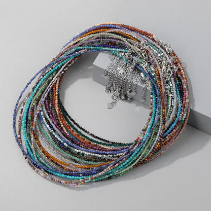 2mm Shining Beads Stone Necklace Choker Jewelry