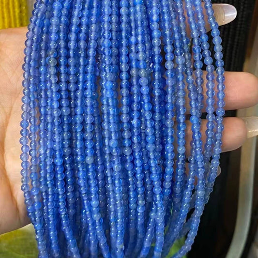 Blue Agate Tiny Smooth Round Beads 2mm 3mm 4mm
