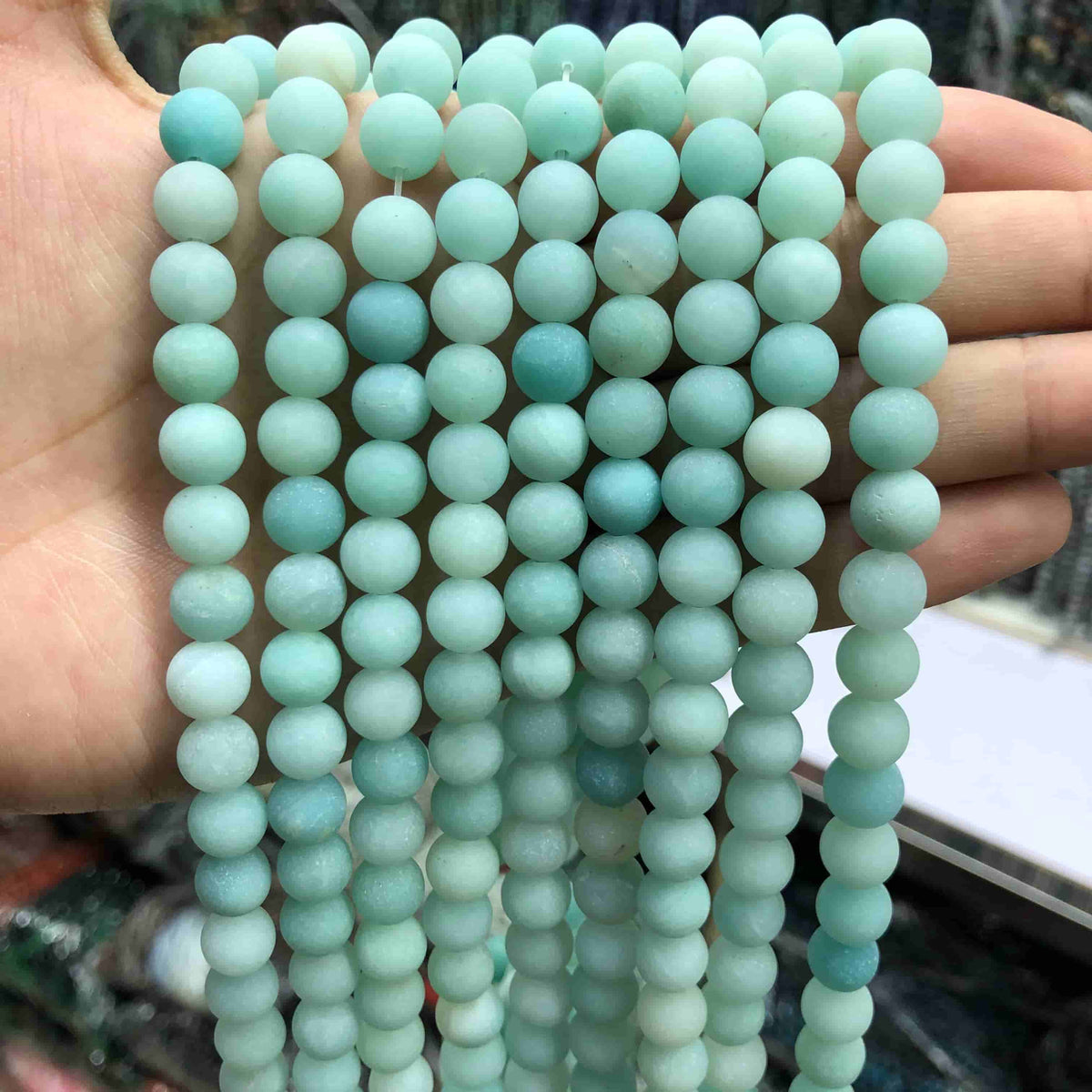 Round Matte Beads Crystal/Quartz/Jasper/Agate 4mm 6mm 8mm 10mm