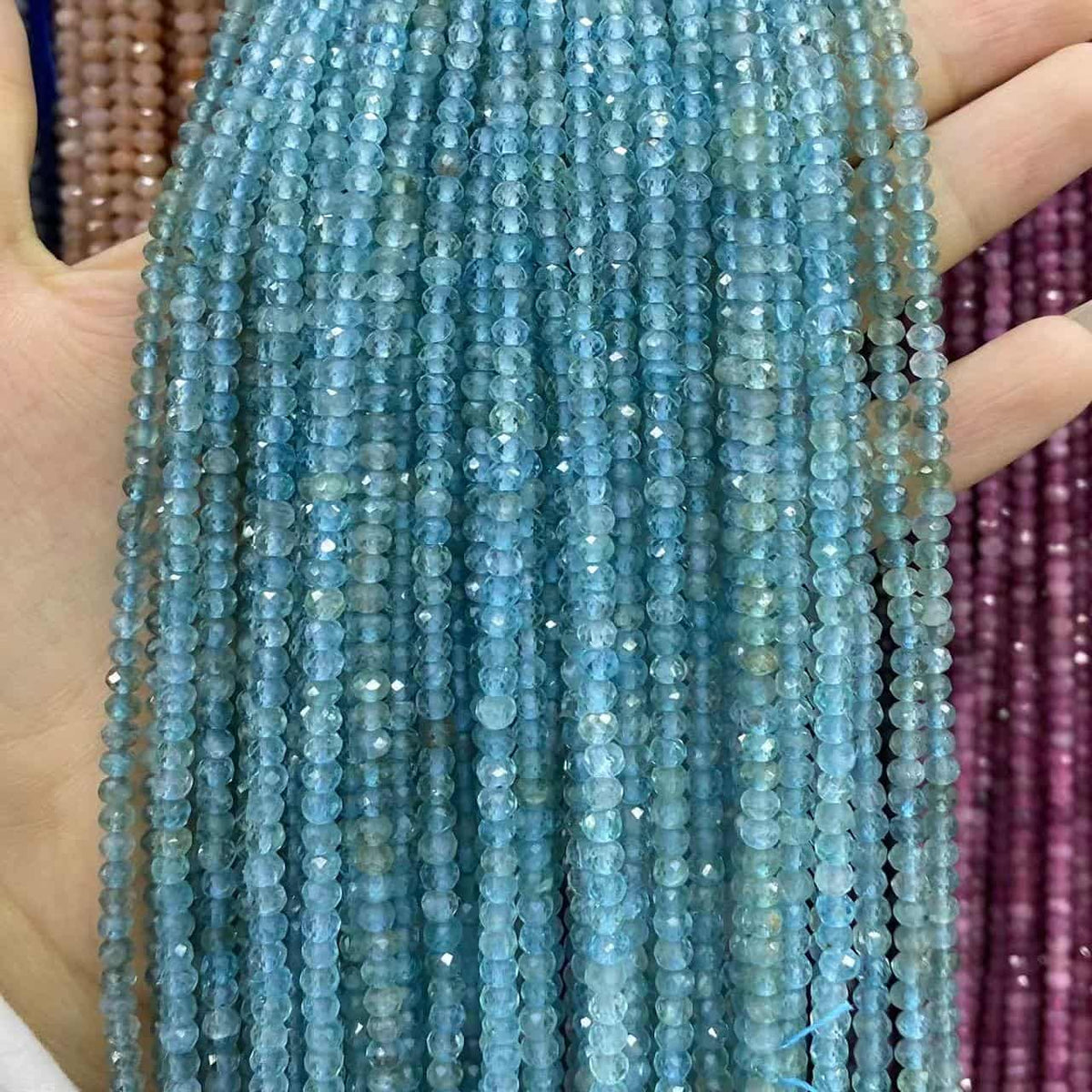 Faceted Rondelle Beads 2x3mm 3x4mm Gemstone/Quartz/Jasper/Agate