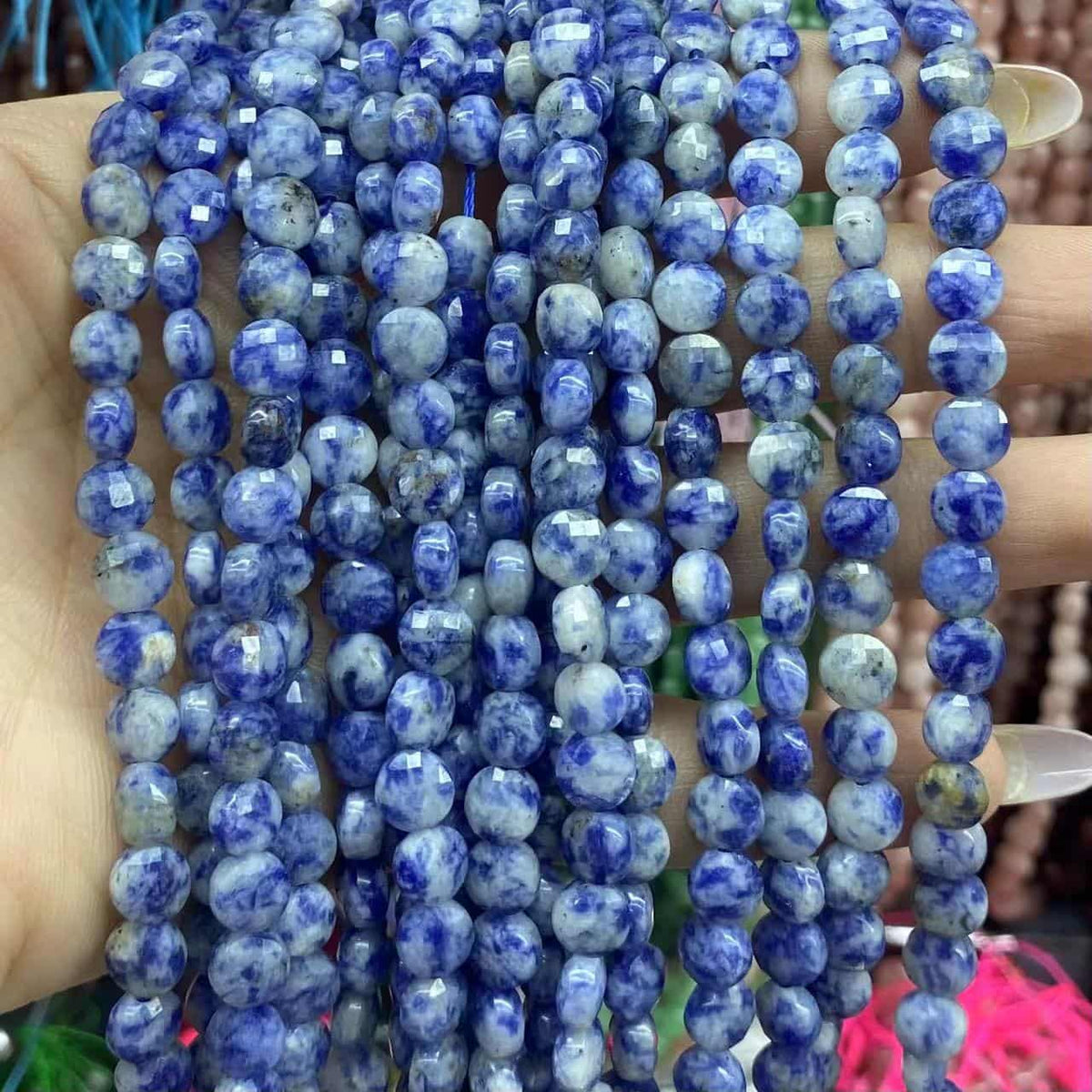 Faceted Cion Beads 6x6mm Quartz/Jasper/Agate/Crystal