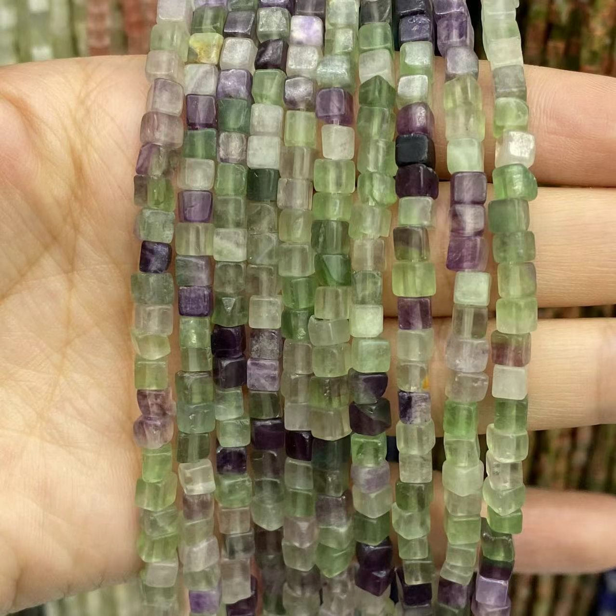 Square Cube Beads 4x4mm Quartz/Jasper/Agate/Crystal