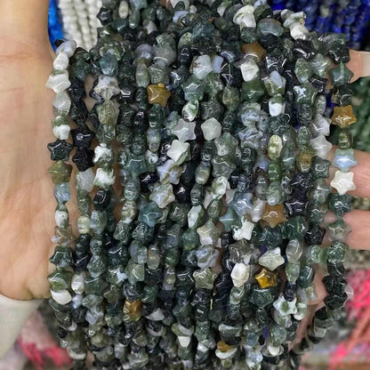Smooth Star Beads 8mm Quartz/Jasper/Agate/Crystal