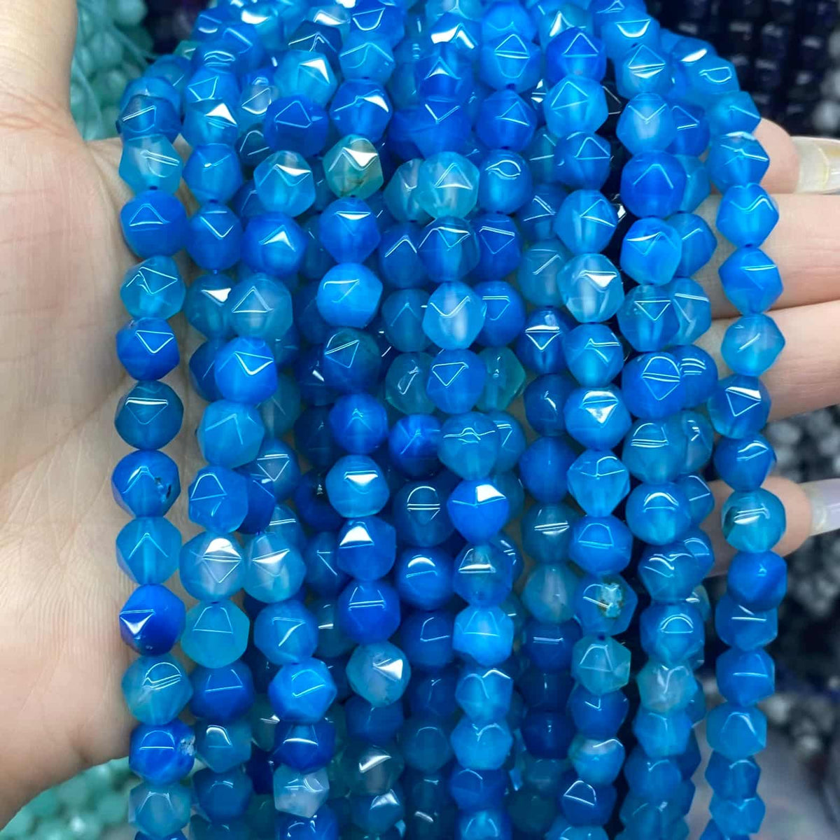 Diamond Faceted Beads 6mm/8mm/10mm Quartz/Jasper/Agate/Crystal