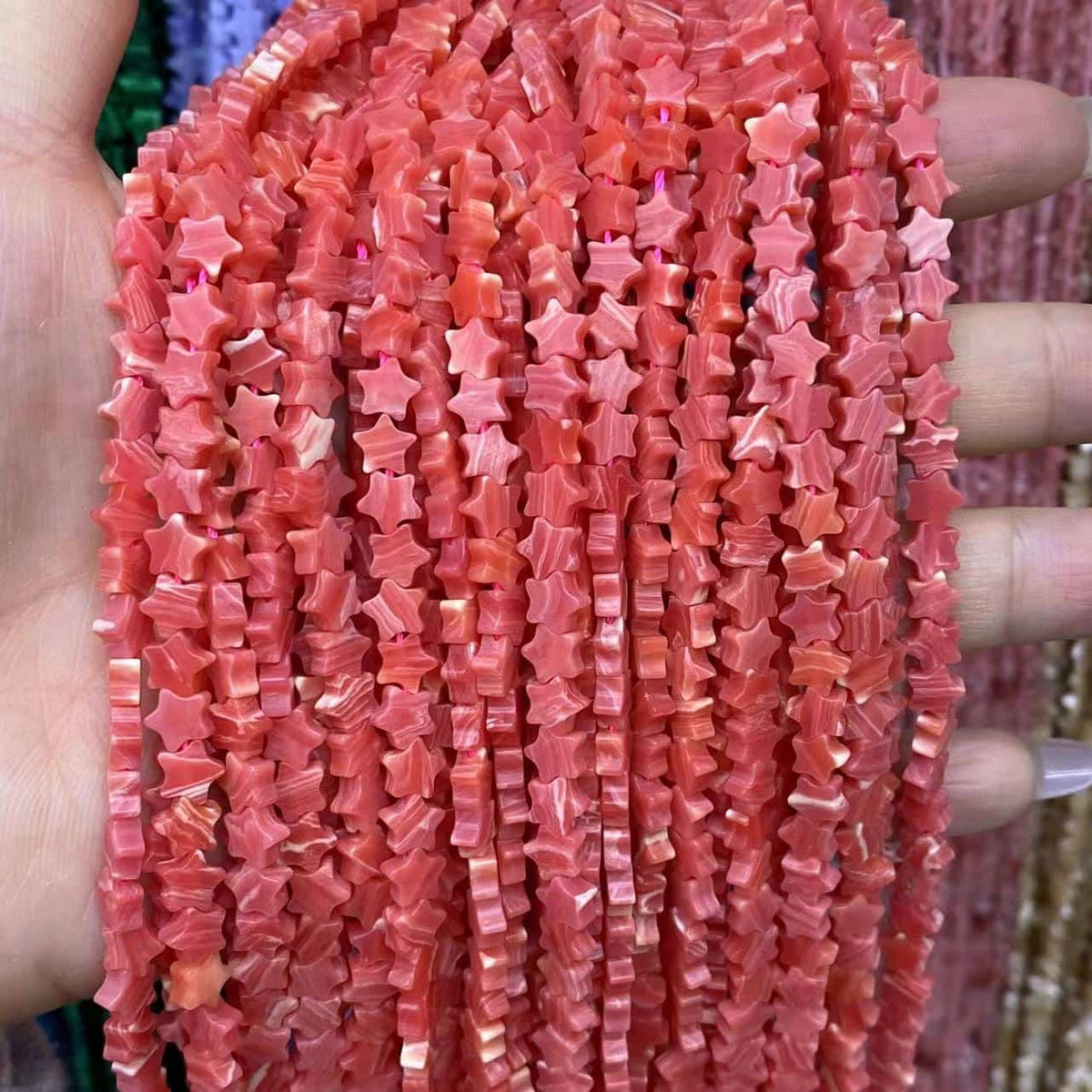 Flat Star Beads 6mm Quartz/Jasper/Agate/Crystal