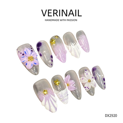 Press On Nails Color Purple CP01