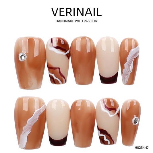 Press On Nails Color Brown DL04