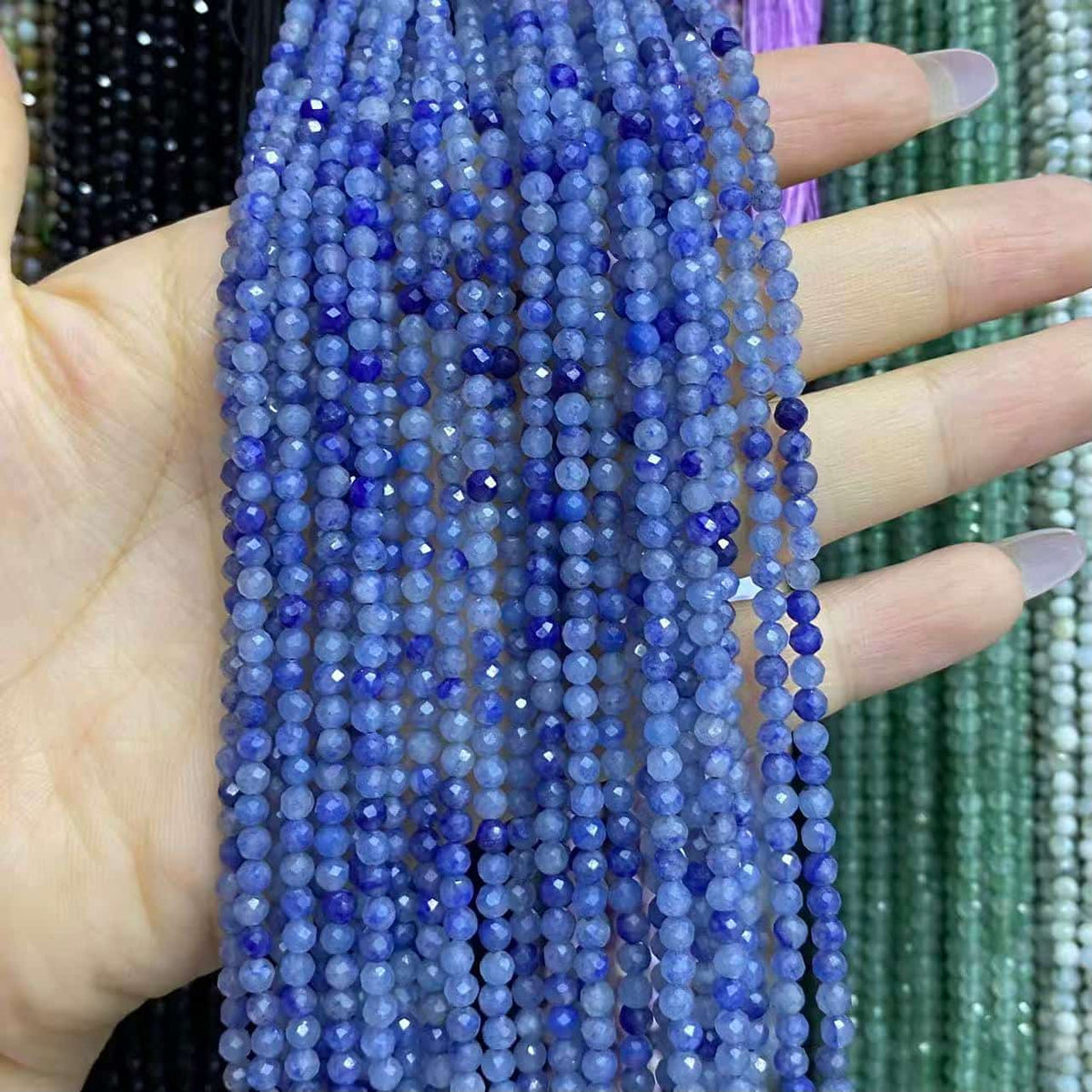Tiny Round Faceted Beads Gemstone/Quartz/Jasper/Agate 2mm 3mm 4mm