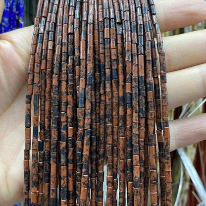 Cylindrical Tube Beads 2x4mm Quartz/Jasper/Agate/Crystal