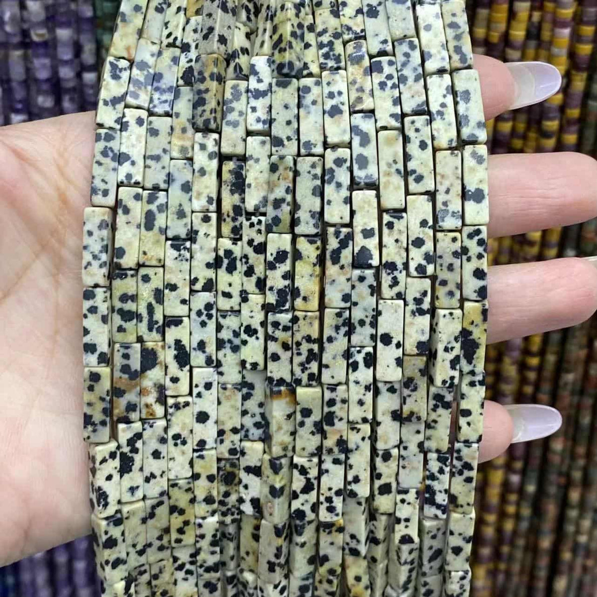 Square Tube Beads 4x13mm Quartz/Jasper/Agate/Crystal