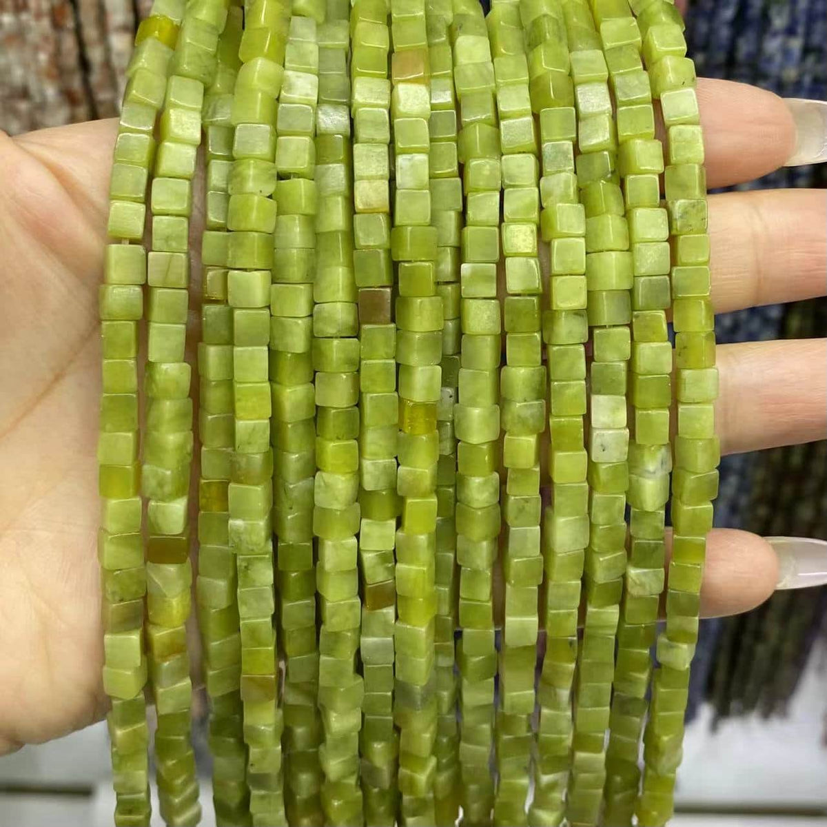 Square Cube Beads 4x4mm Quartz/Jasper/Agate/Crystal