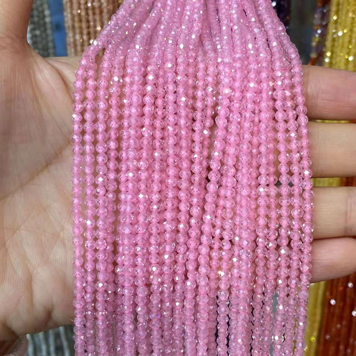 Cubic Zirconia Beads CZ Round Faceted Beads 2mm 3mm 4mm