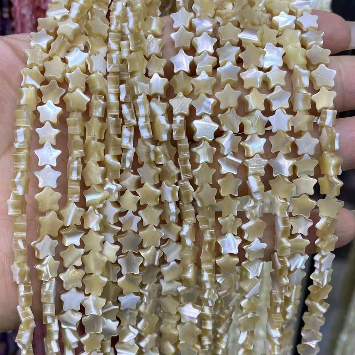 Flat Star Beads 6mm Quartz/Jasper/Agate/Crystal