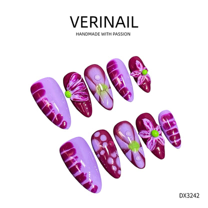 Press On Nails Color Purple CP01