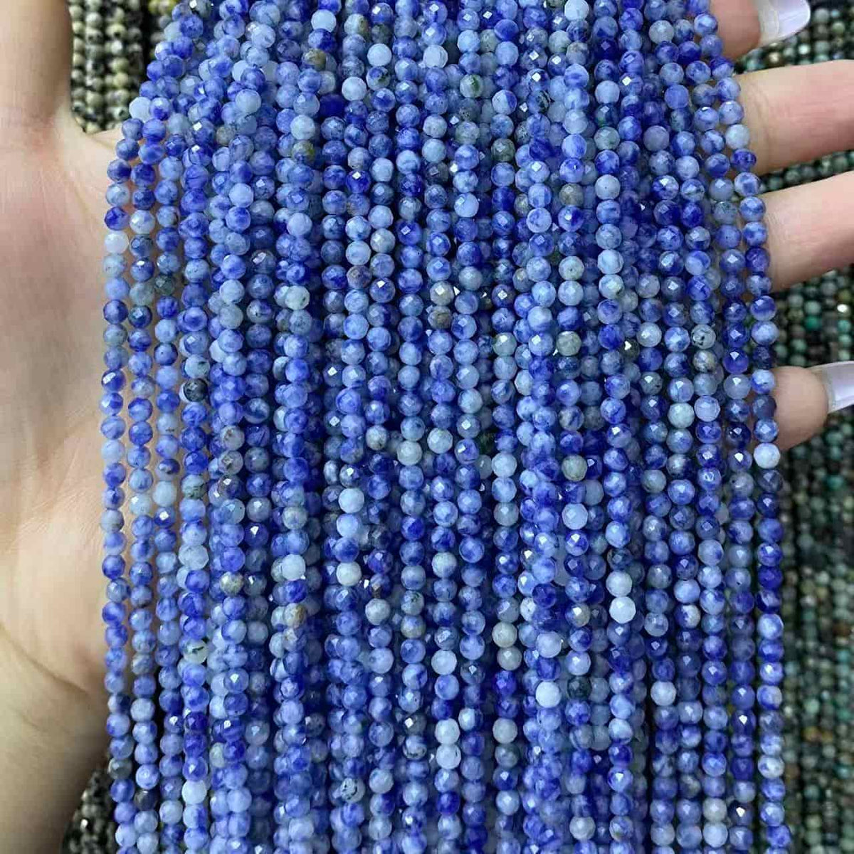 Tiny Round Faceted Beads Gemstone/Quartz/Jasper/Agate 2mm 3mm 4mm