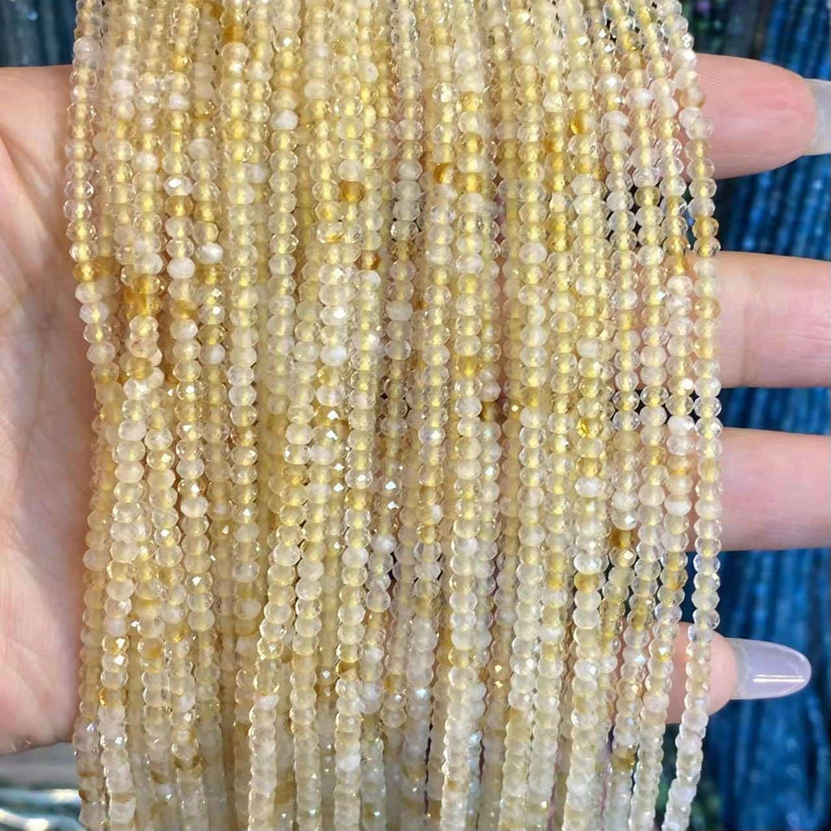 Faceted Rondelle Beads 2x3mm 3x4mm Gemstone/Quartz/Jasper/Agate