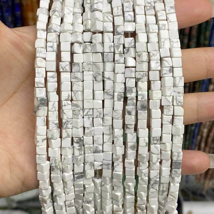 Square Cube Beads 4x4mm Quartz/Jasper/Agate/Crystal