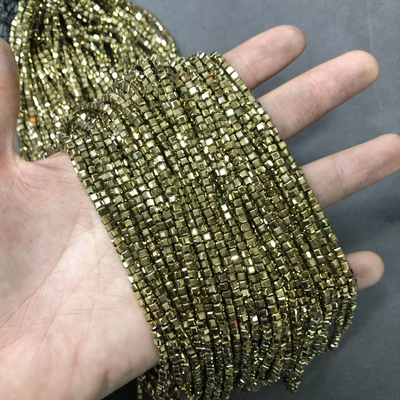2.5mm Cube Shape Hematite Beads