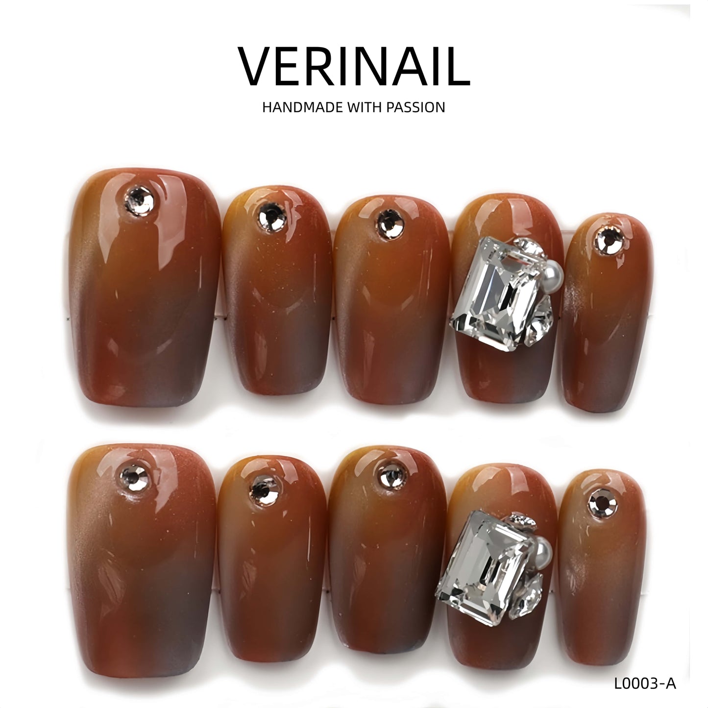 Press On Nails Color Brown DL05