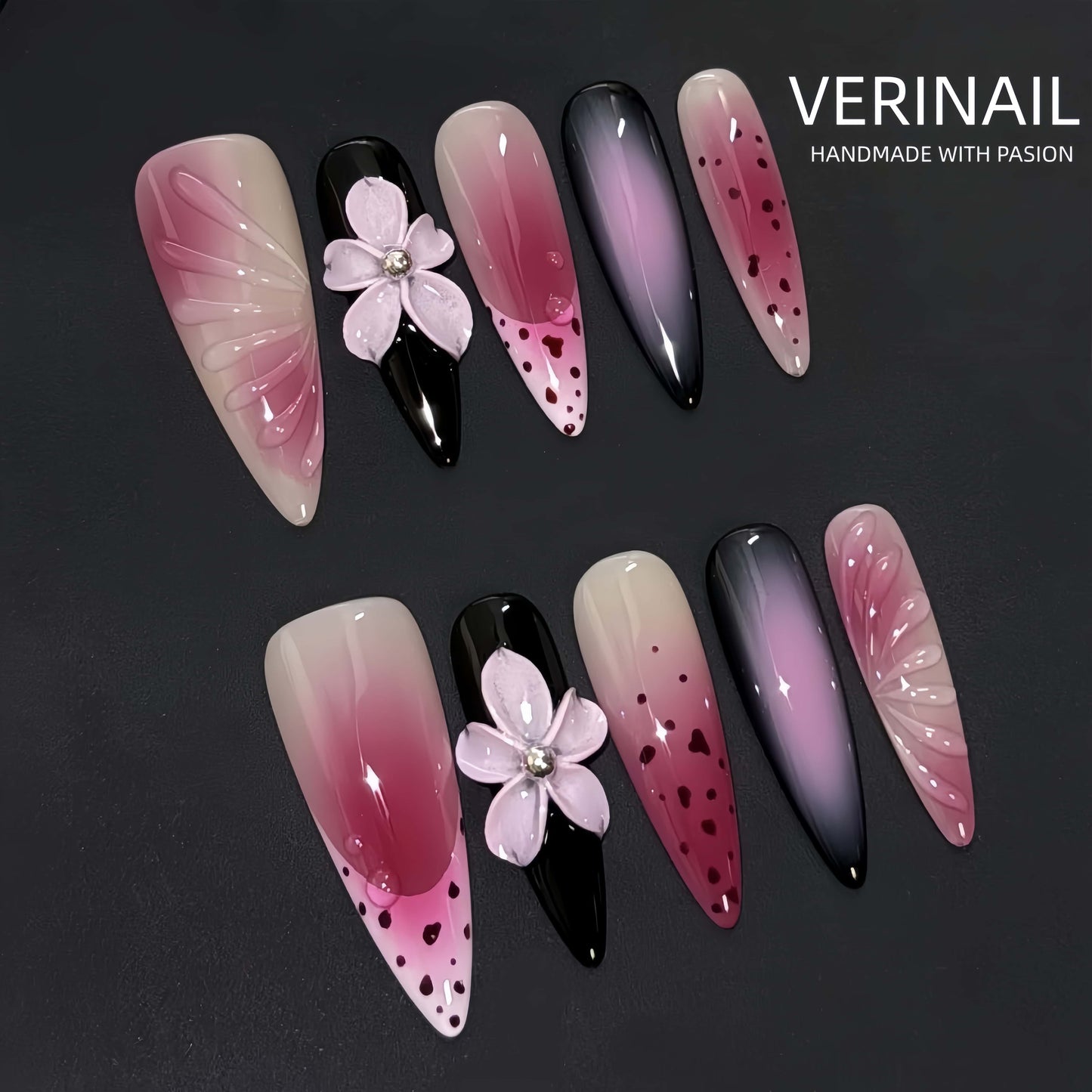 Press On Nails Color Black PDD02