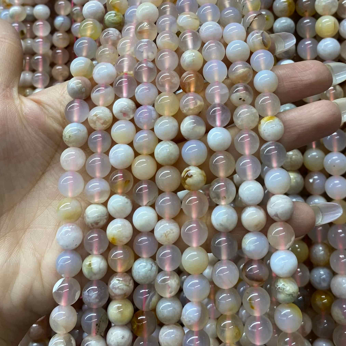 High-Quality Gemstone & Crystal Round Smooth Beads 4mm 6mm 8mm 10mm