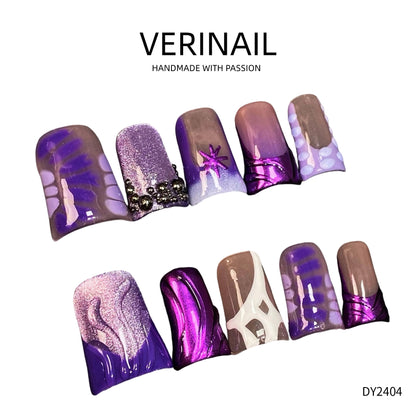 Press On Nails Color Purple CP01