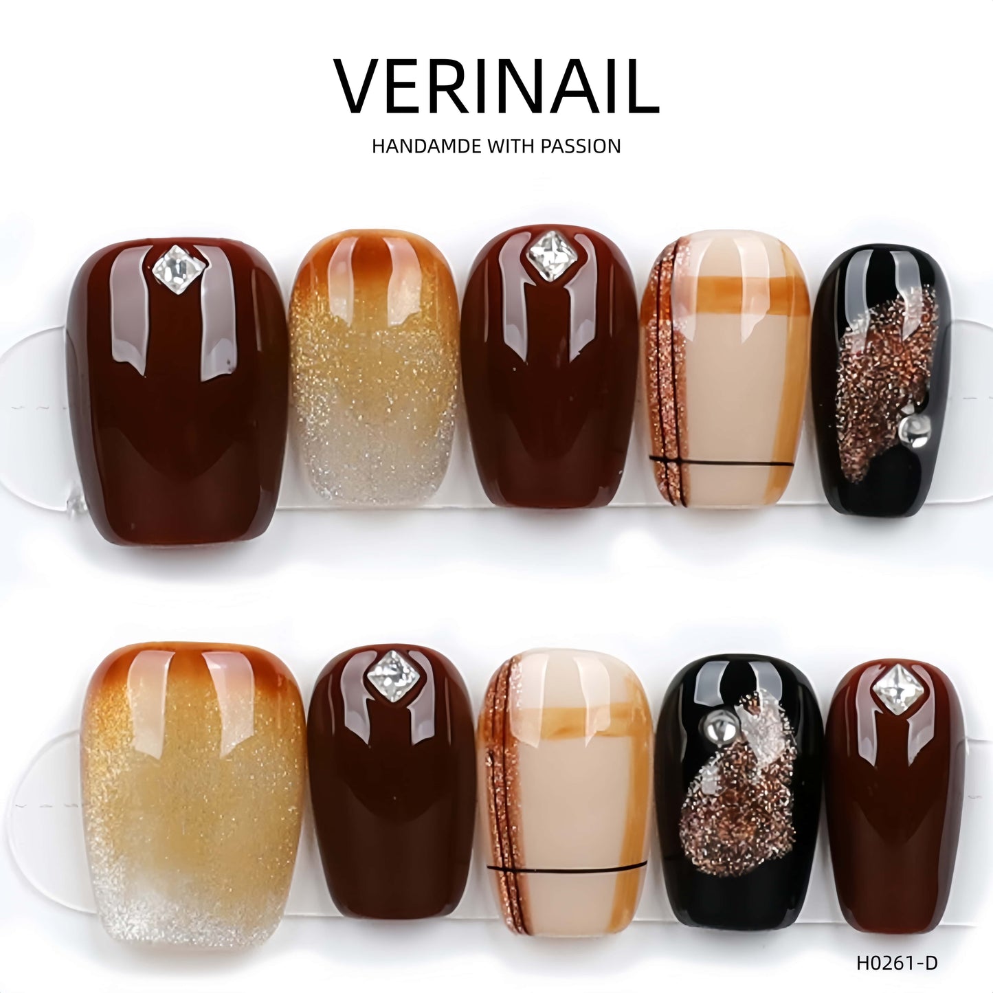 Press On Nails Color Brown DL04