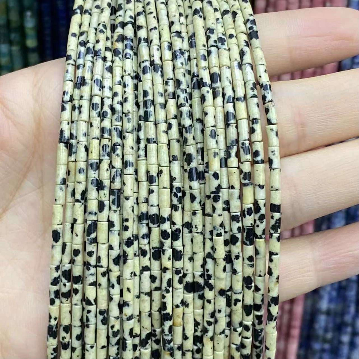 Cylindrical Tube Beads 2x4mm Quartz/Jasper/Agate/Crystal