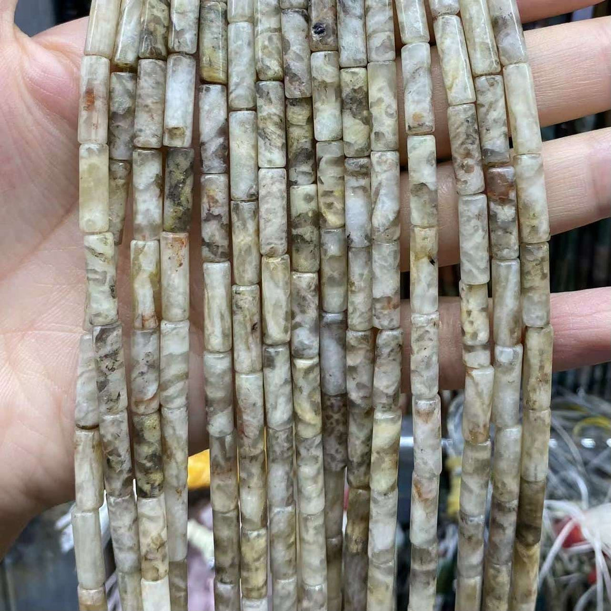 Cylindrical Tube Beads 4x13mm Quartz/Jasper/Agate/Crystal