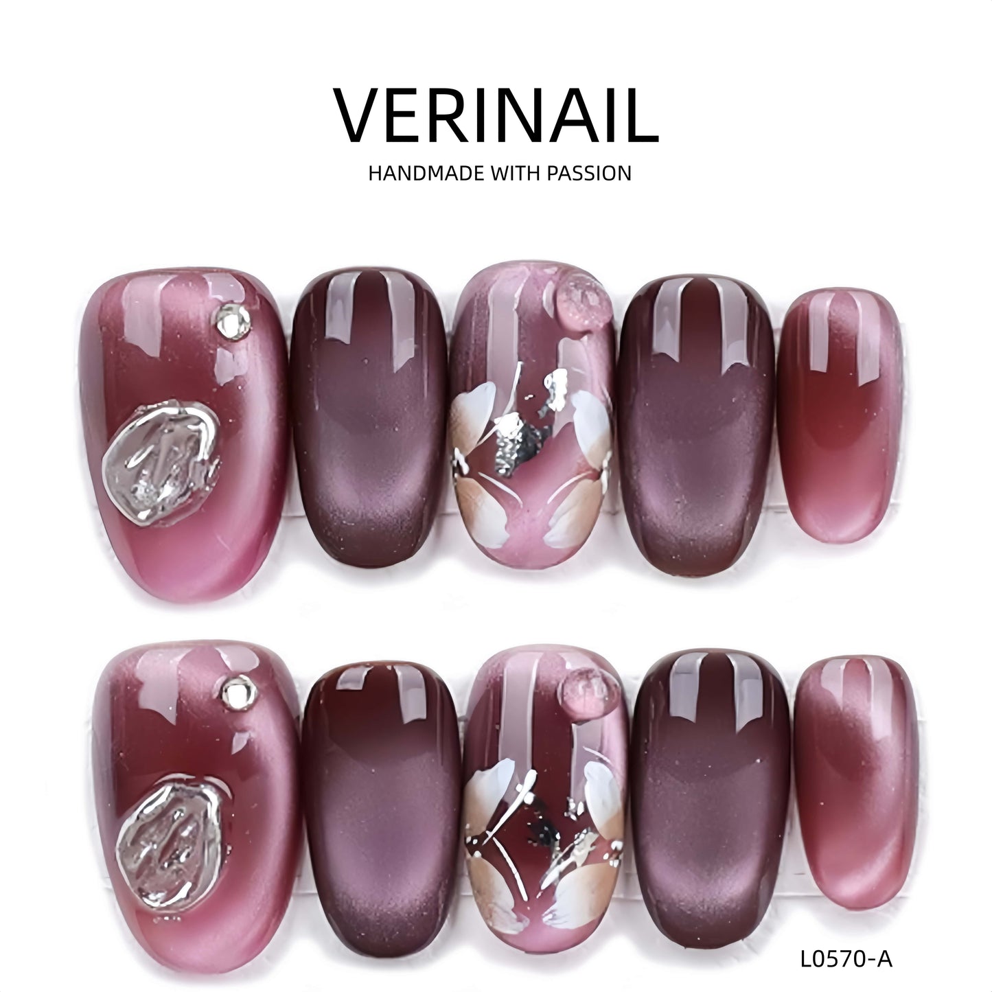 Press On Nails Color Purple CP02