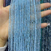 Blue Topaz Tiny Faceted Round Beads 2mm 3mm 4mm