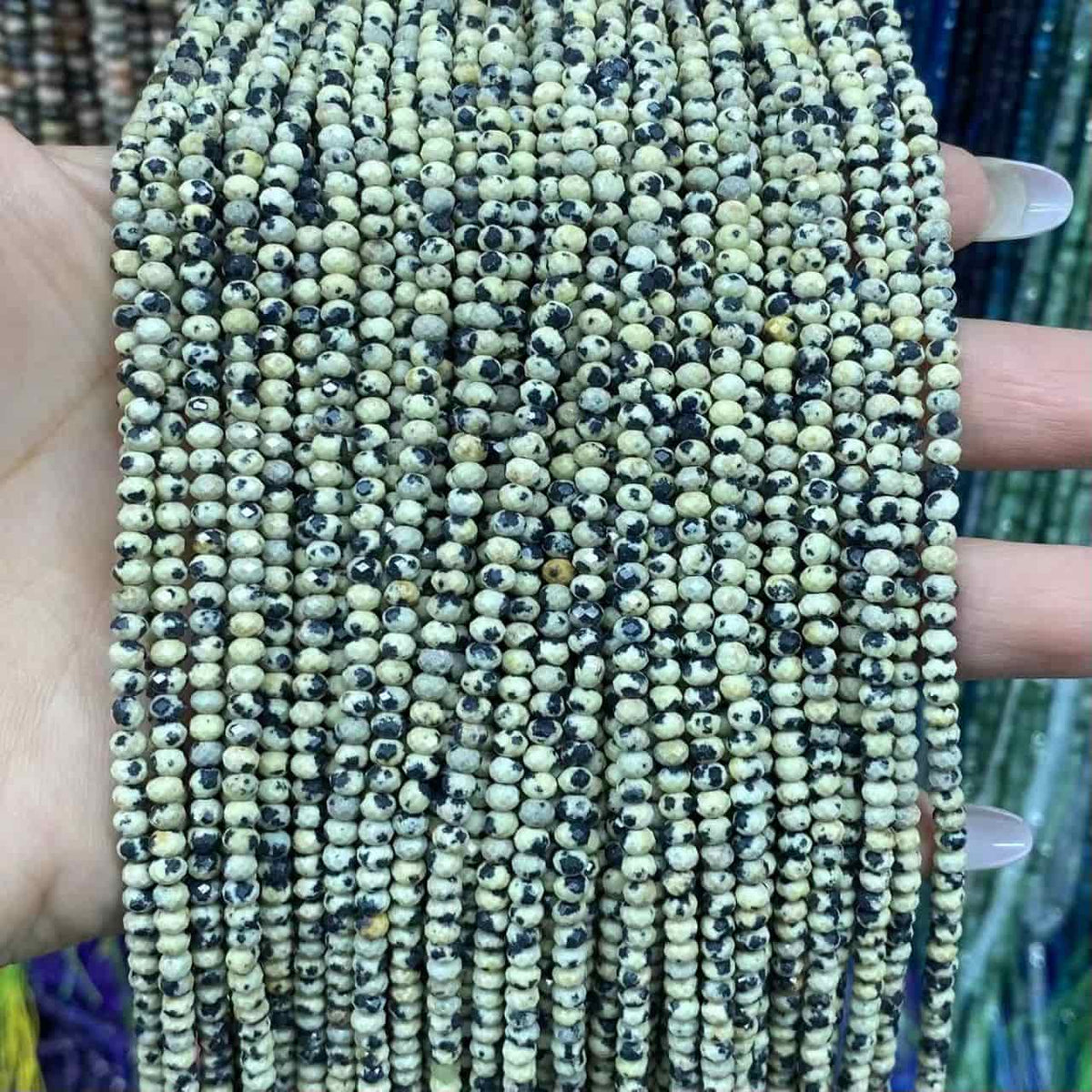 Faceted Rondelle Beads 2x3mm 3x4mm Gemstone/Quartz/Jasper/Agate