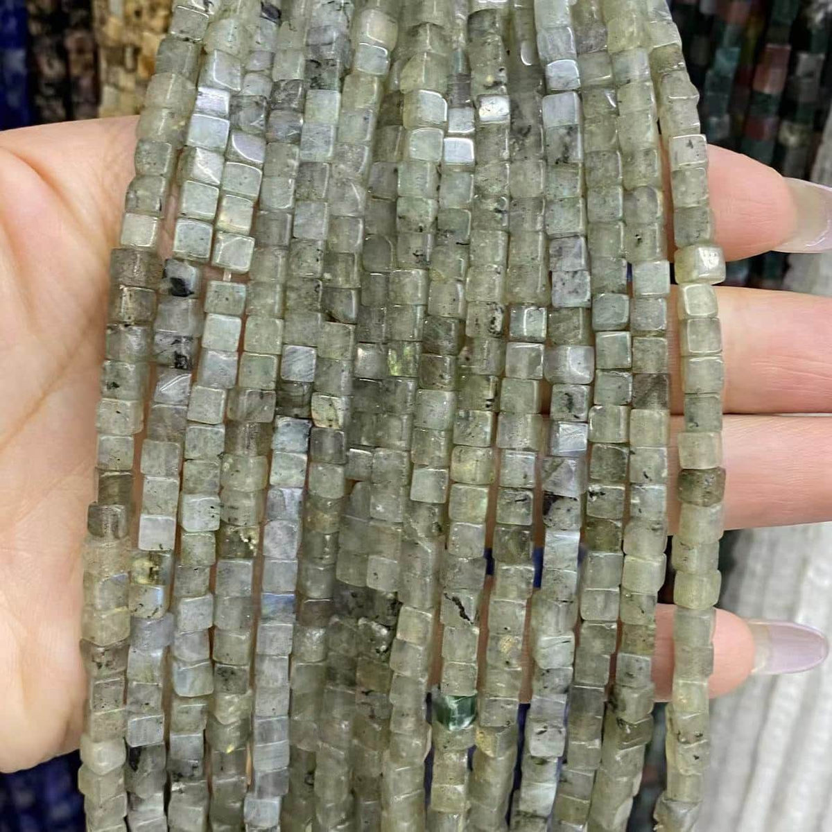 Square Cube Beads 4x4mm Quartz/Jasper/Agate/Crystal
