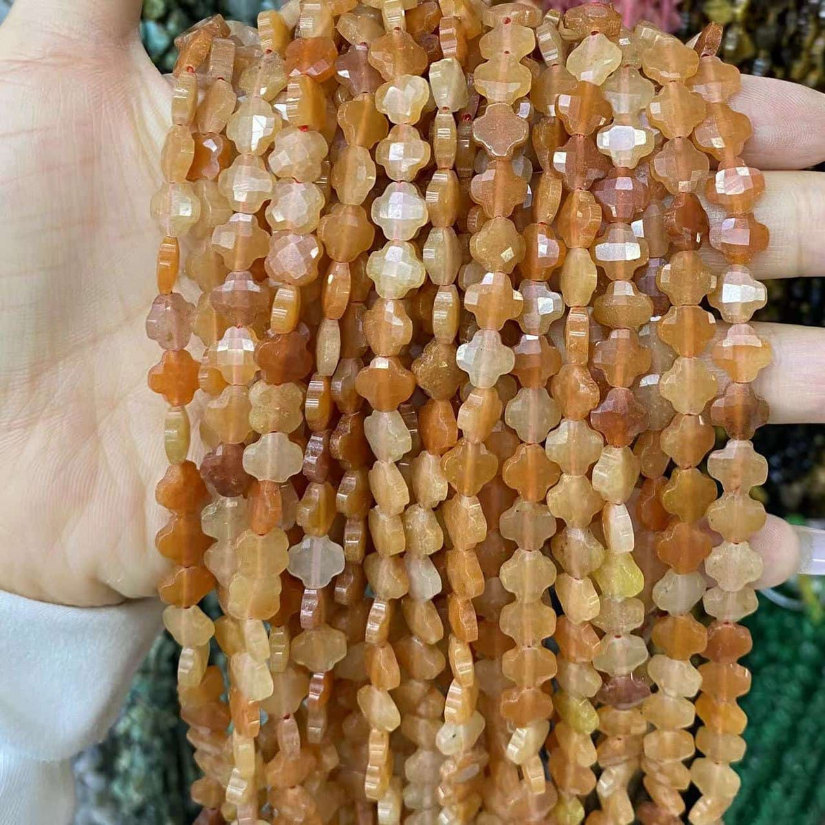 Leaf Clover Beads 8mm Quartz/Jasper/Agate/Crystal
