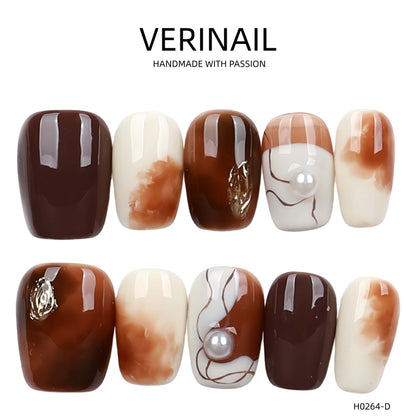 Press On Nails Color Brown DL04