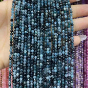 Blue Tourmaline Tiny Faceted Round Beads 2mm 3mm 4mm