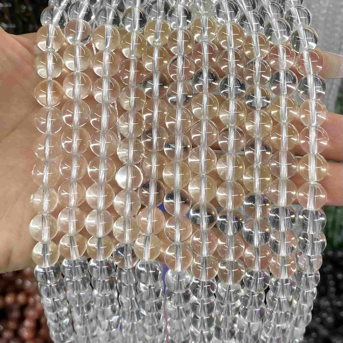 High-Quality Gemstone & Crystal Round Smooth Beads 4mm 6mm 8mm 10mm