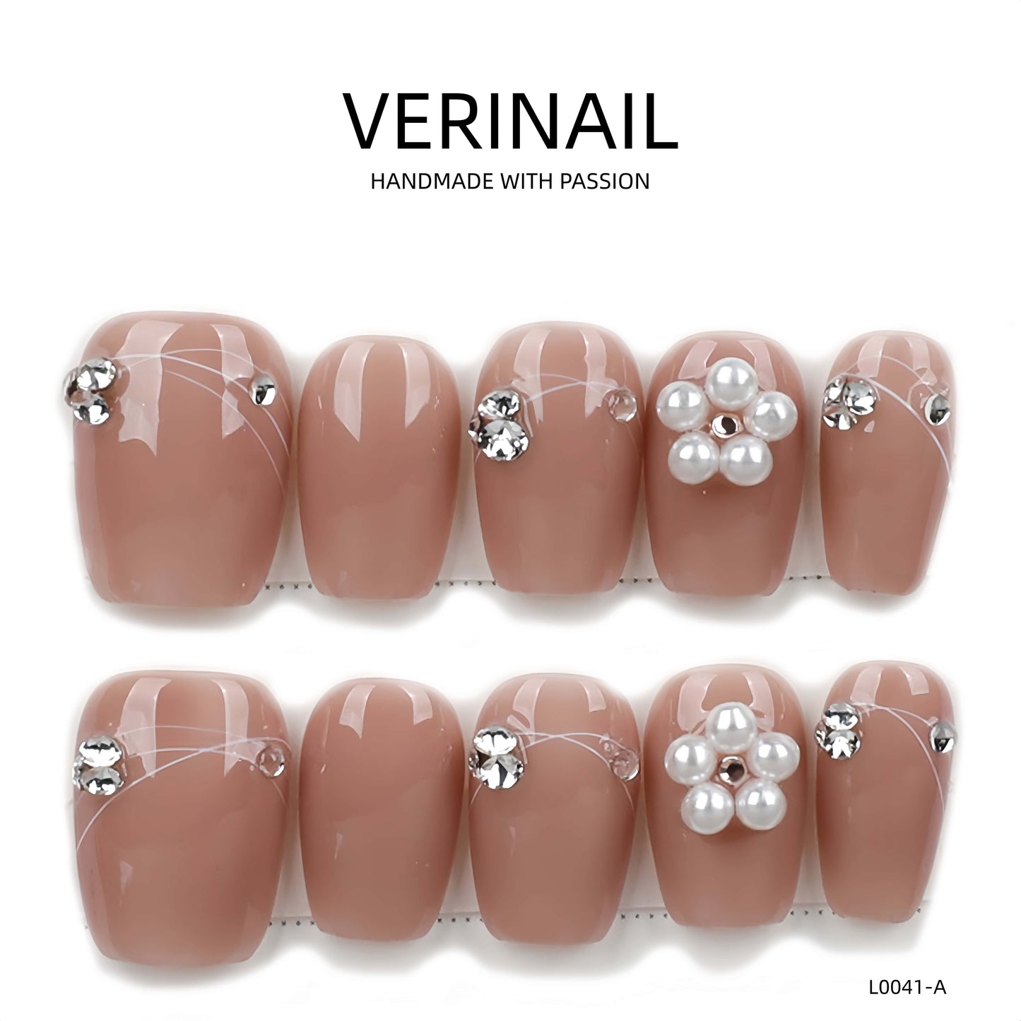 Press On Nails Color Brown DL05