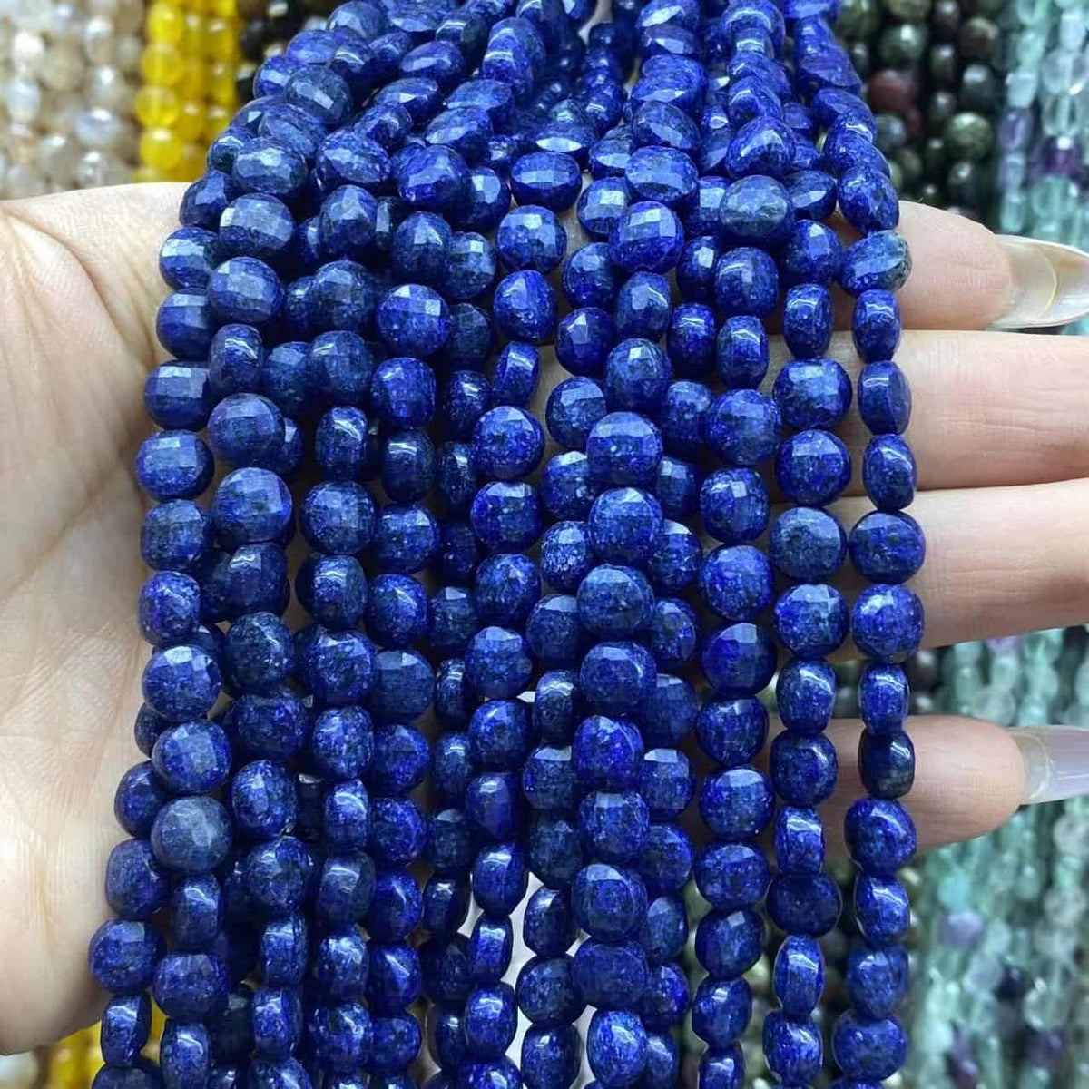 Faceted Cion Beads 6x6mm Quartz/Jasper/Agate/Crystal