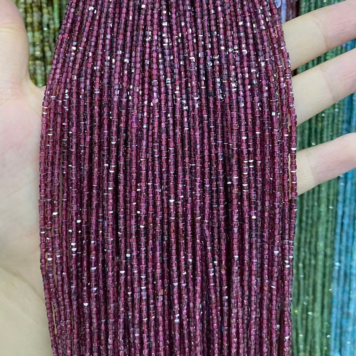 Tiny Square Faceted Beads 2-3mm Gemstone/Quartz/Jasper/Agate