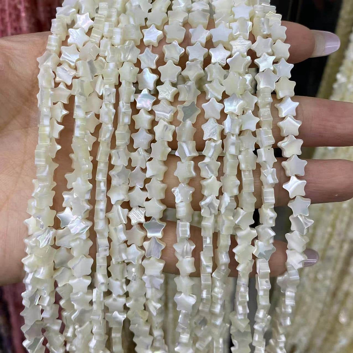 Flat Star Beads 6mm Quartz/Jasper/Agate/Crystal