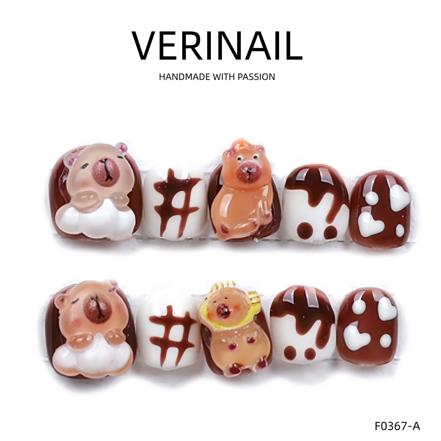 Press On Nails Color Brown DL03
