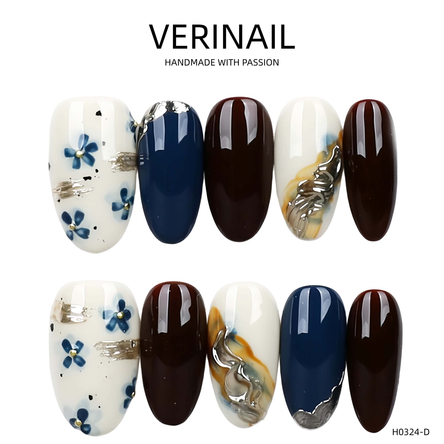 Press On Nails Color Golden DL04